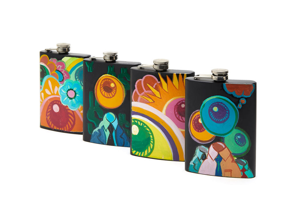 No Ceilings Hand-Detailed Flask