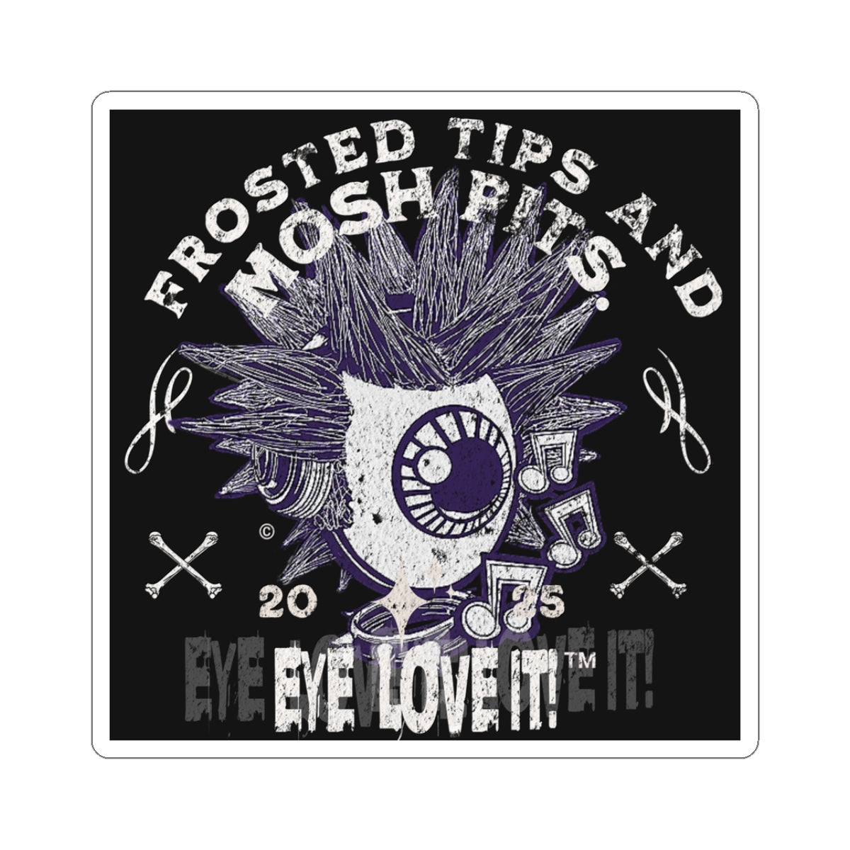 Frosted Tips and Mosh Pits Kiss-Cut Sticker