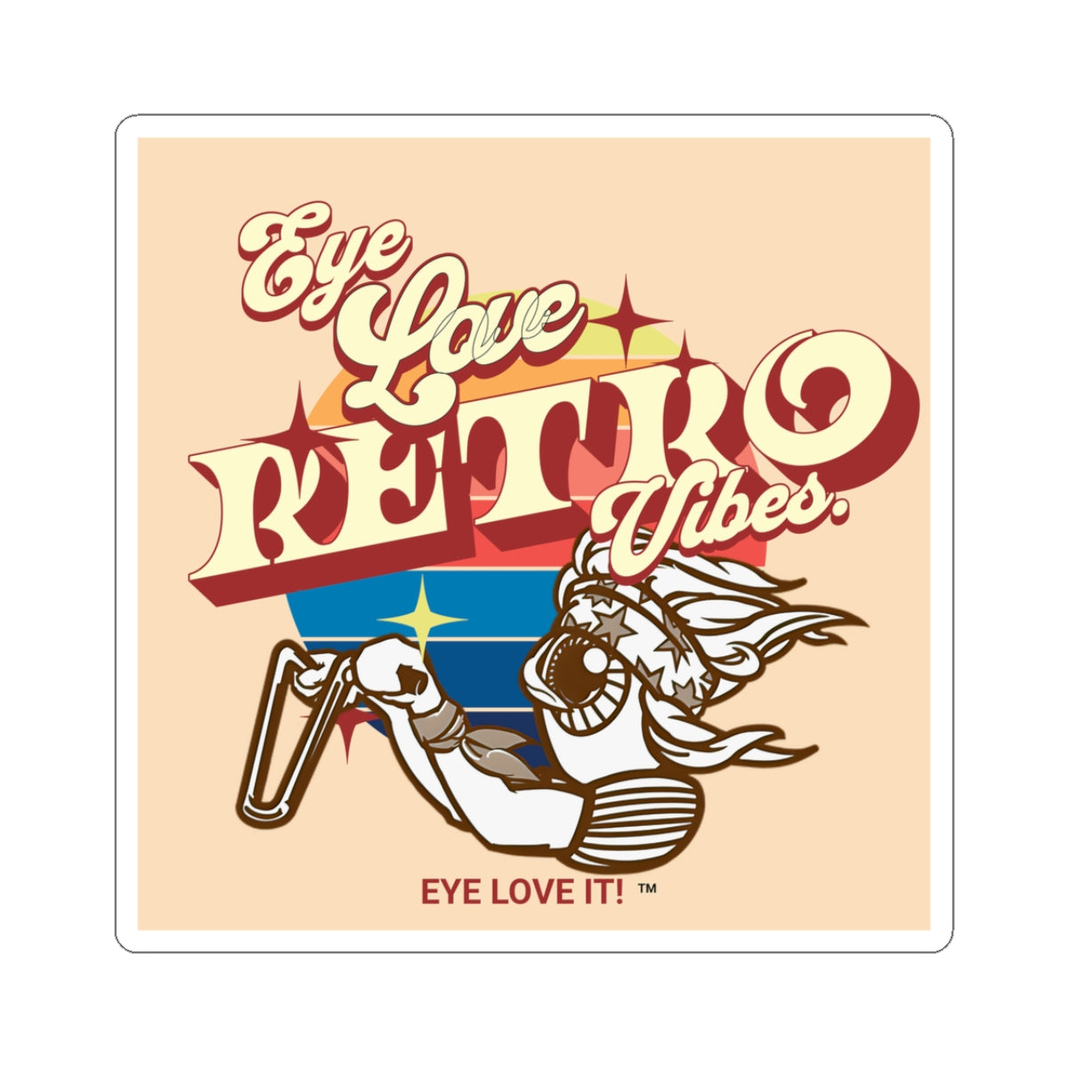 Vibes Retro Kiss-Cut Sticker