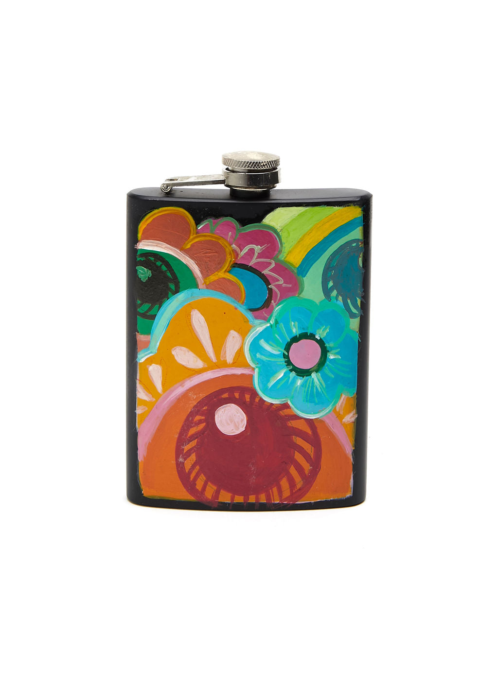 EyeSeeFlowers Hand-Painted Flask